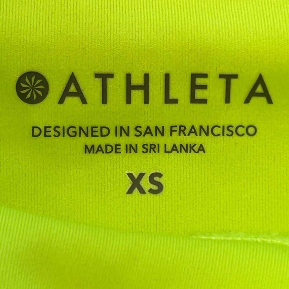 Athleta vibrant neon green long sleeve workout layering Eclipse shrug NWOT XS - Picture 10 of 11